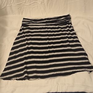 Maurices Black and White Striped Midi Skirt